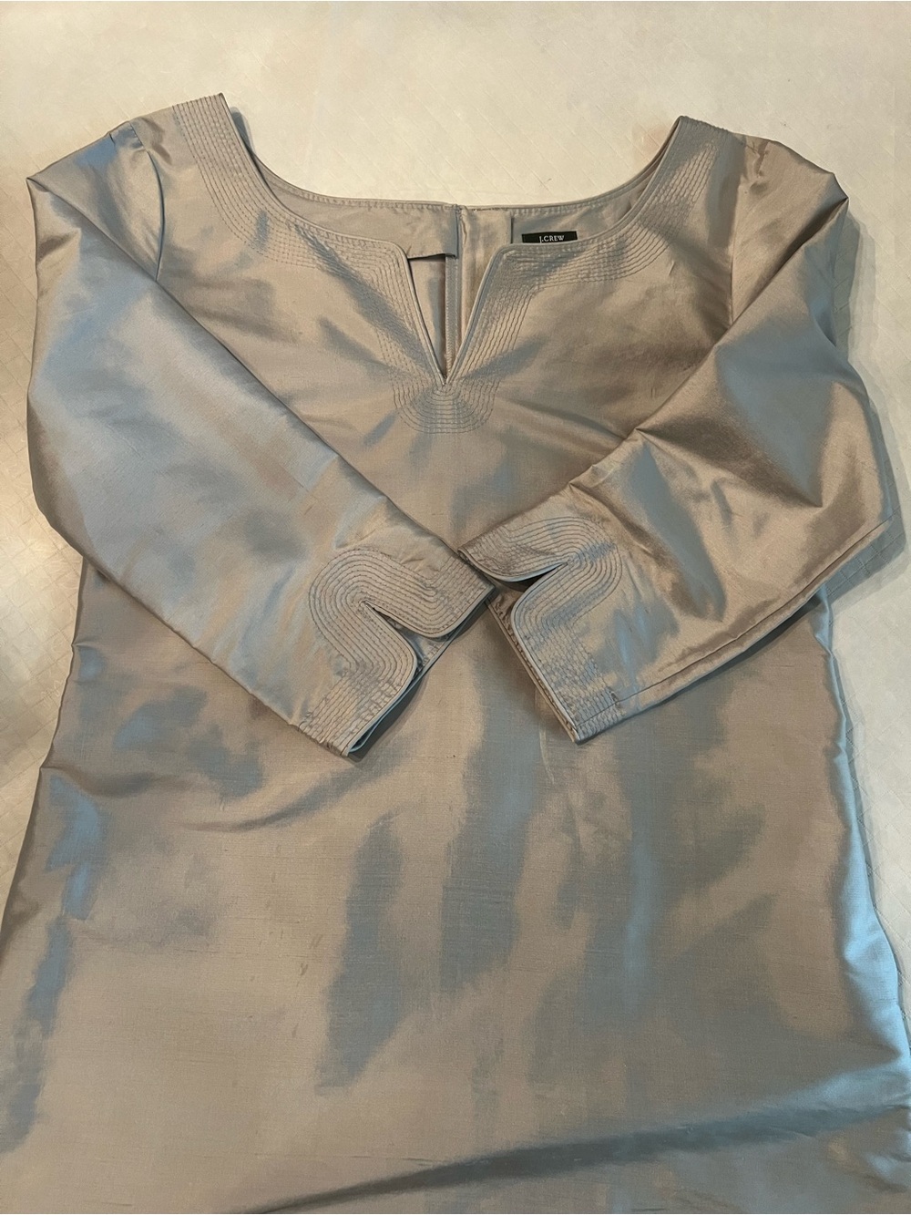J. Crew Silver Shift Midi Dress